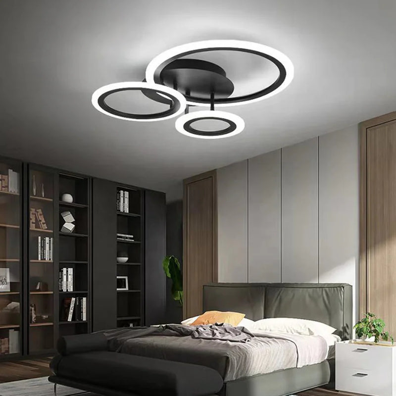 Lustra LED cu telecomanda BETTY 40W, 3 Cercuri, lumina Rece/Calda/Neutra, Dimabila, Negru-3