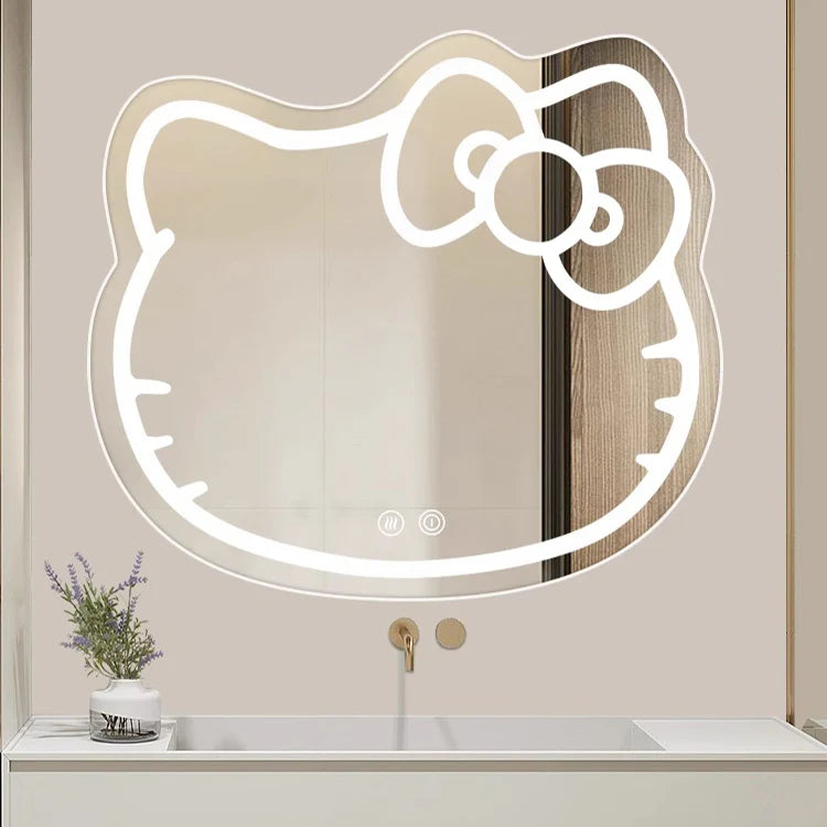 Oglinda LED Kitty Pisica, 80X70, Touch, Sistem Dezaburire, Dimabila-3