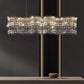 Candelabru Cristal LED cu Telecomanda WAVE Imperio, 81W, 100cm, Crom Lucios, Lumina Calda/Rece/Neutra, Inaltime Reglabila, Lumina Dimabila, Metal si Cristal