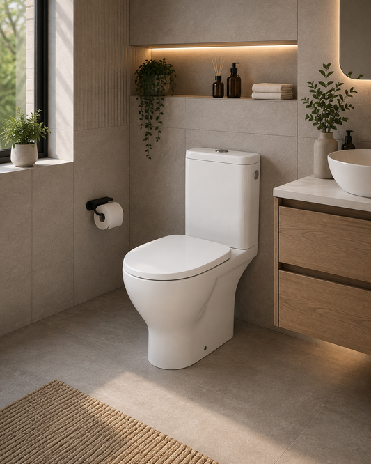 Set WC Cersanit compact 736 Trapez Moduo 010 3/5L, CleanON + Soft Close, Scurgere Laterală K116-055