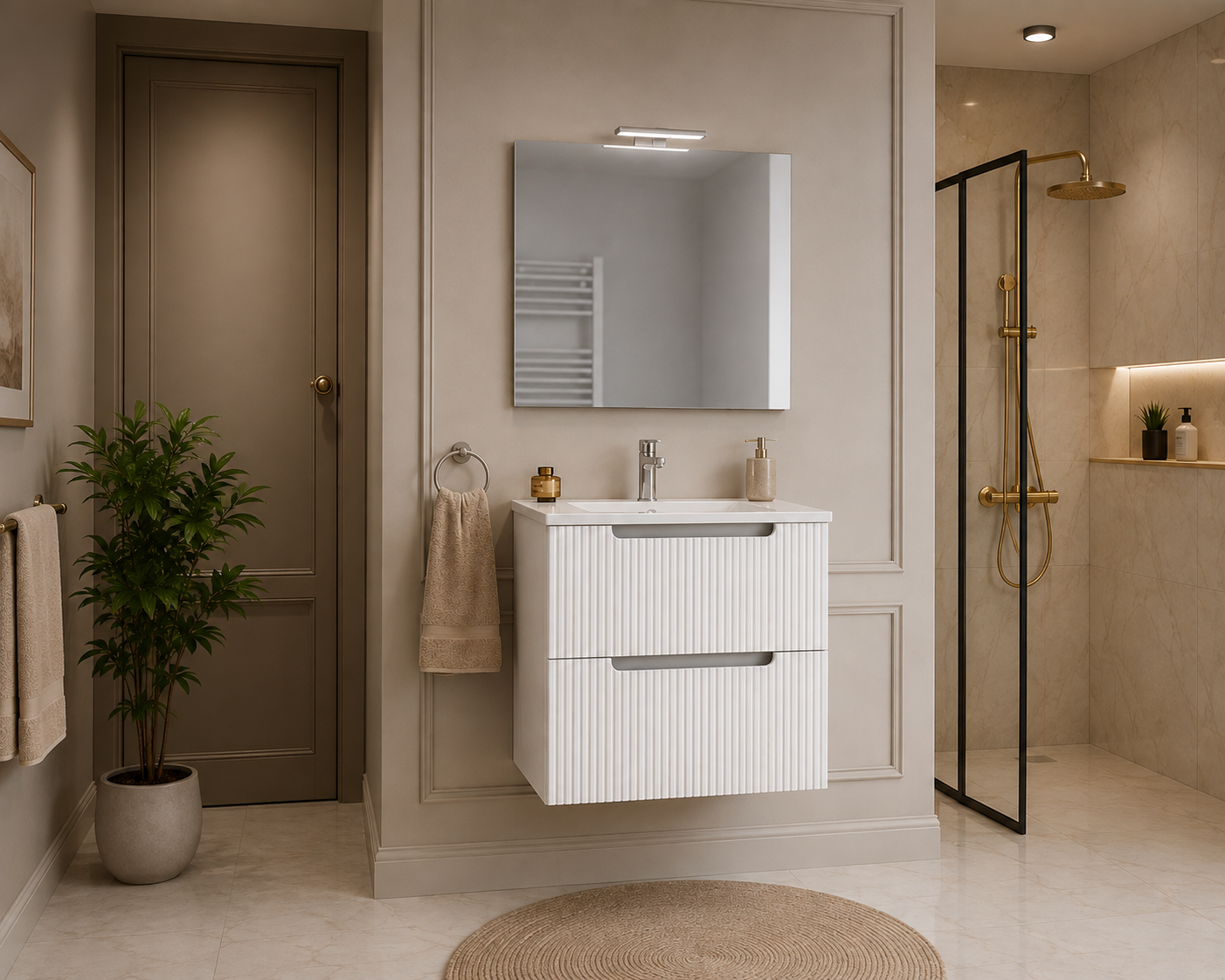Mobilier de baie Ibiza + Oglinda cu lampa led