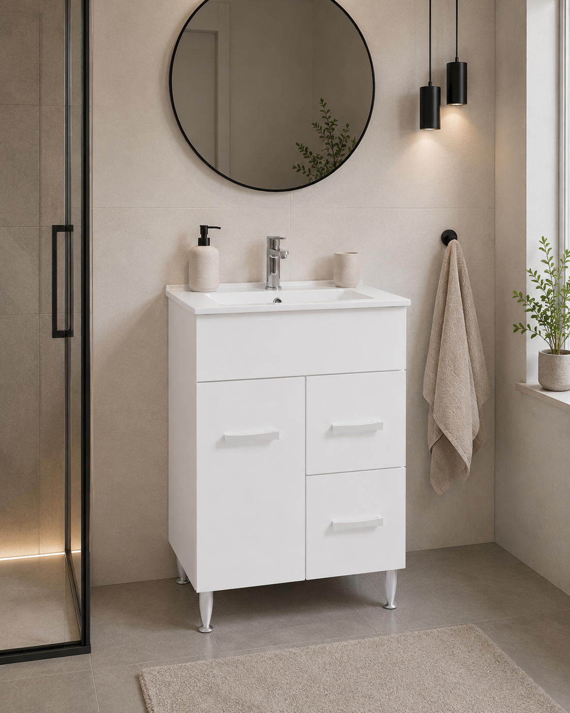 SET MOBILIER BAIE SAVINI DUE 502 MADRID 60CM + LAVOAR 60CM
