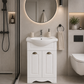 Seria 172 - Mobilier baie 55cm Alb 2U + Lavoar Albatros 55 - 7055