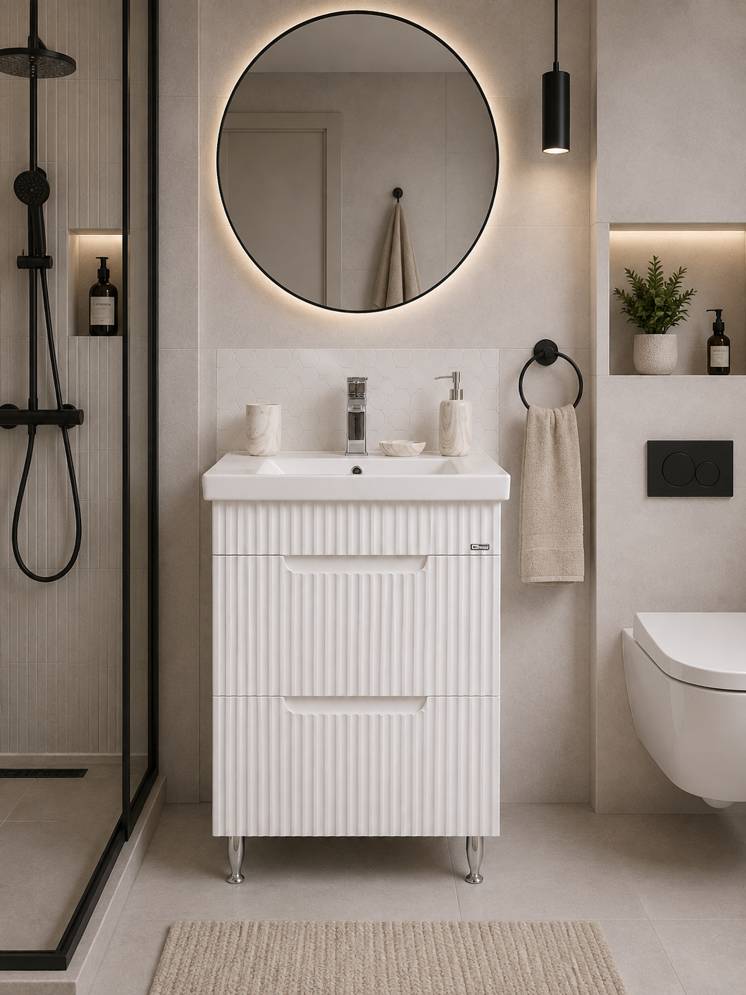 SERIA 033 - MOBILEIR BAIE SRT ALB 60CM - LV2060