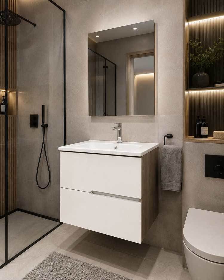 EVA 60 - Mobilier baie suspendat 60CM + Lavoar slim 60cm