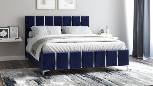 Pat Venezia, 160x200 cm, albastru/argintiu, suport saltea