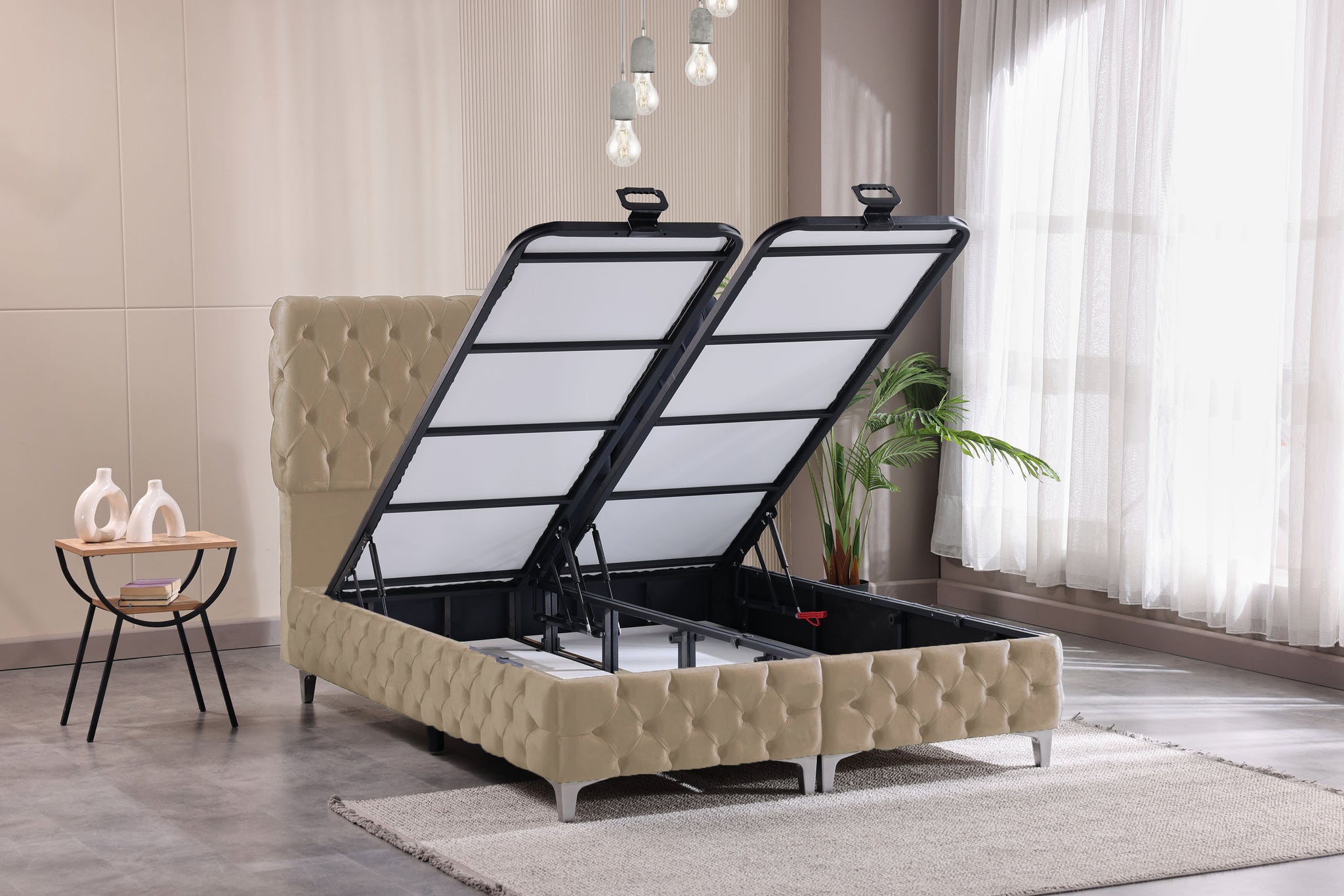 PAT KOKA 160X200 CAPPUCINIO - SOMIERA METALICA RABATABILA SI SALTEA