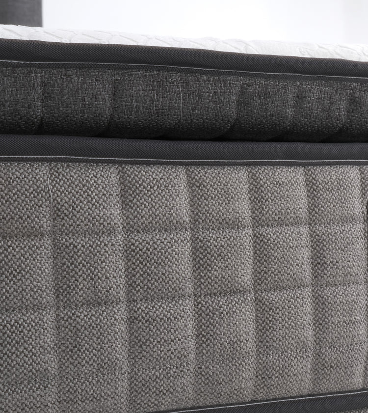 Pat Monday, 160x200 cm, gri, cu saltea si somiera metalica rabatabila