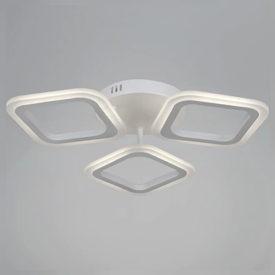 Lustra LED ERIKA 20W, 3 Patrate, Lumina Calda/Neutra/Rece, Alb, Metal si Acril-1