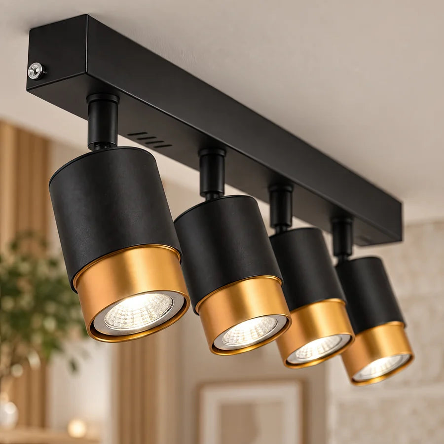Proiector cu 4xGU10 Proiectoare, Auriu, Metal și Acril-2