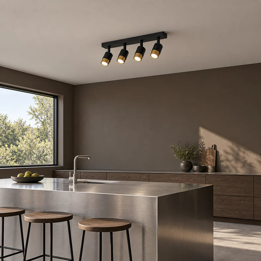 Proiector cu 4xGU10 Proiectoare, Auriu, Metal și Acril-5