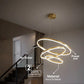 Lustra LED suspendata cu telecomanda ELIZABETH, 85W, 3 Cercuri, lumina Rece/Calda/Neutra, Dimabila, Auriu Lucios, Inaltime Reglabila
