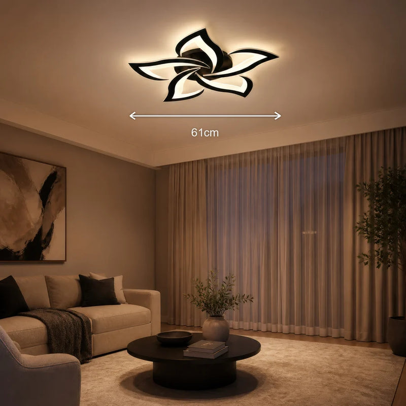 Lustra LED cu Telecomanda LT660/5BK, 5 Elemente, 55W, Lumina 3000/4000/6000K, Negru-3