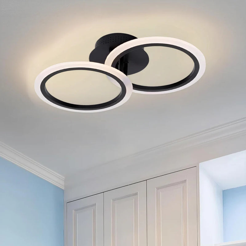 Lustra LED cu telecomanda BETTY 27W, 2 Cercuri, lumina Rece/Calda/Neutra, Dimabila, Negru-5