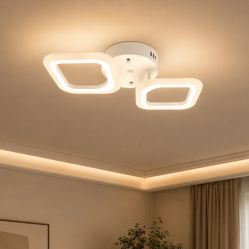 Lustra LED ERIKA 27W, 2 Patrate, lumina Neutra, Alb-1