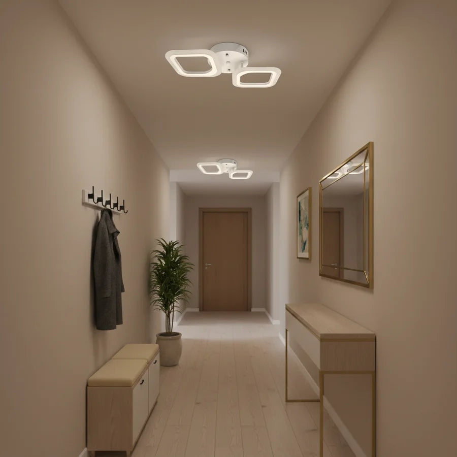 Lustra LED ERIKA 27W, 2 Patrate, lumina Neutra, Alb-3