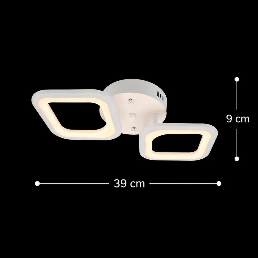 Lustra LED ERIKA 27W, 2 Patrate, lumina Neutra, Alb-6