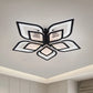 Lustra LED cu telecomanda DALIA 96W, 5 Petale, lumina Rece/Calda/Neutra, Dimabila, Negru