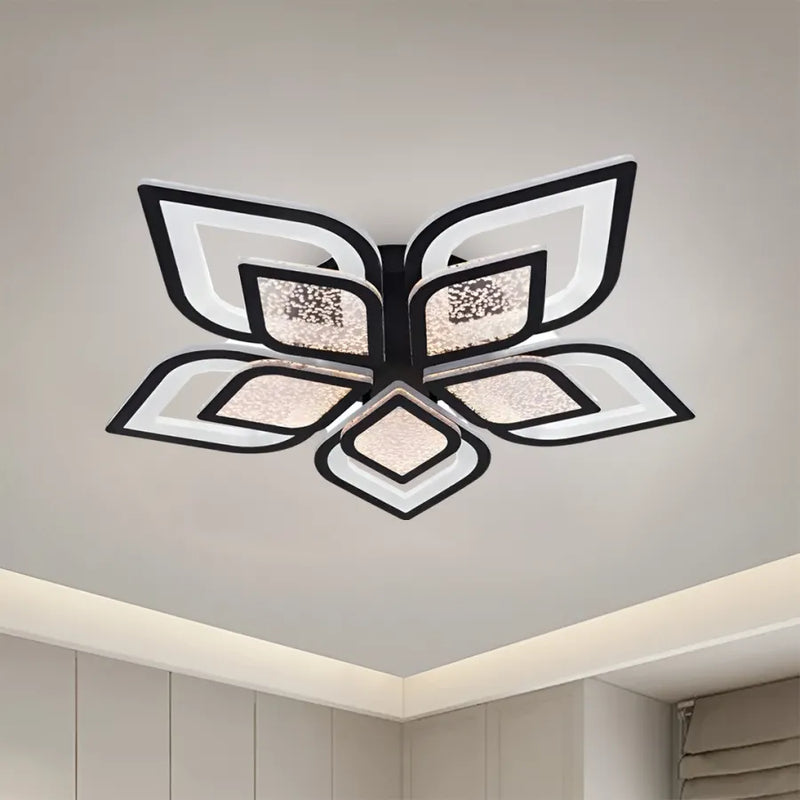Lustra LED cu telecomanda DALIA 96W, 5 Petale, lumina Rece/Calda/Neutra, Dimabila, Negru-4