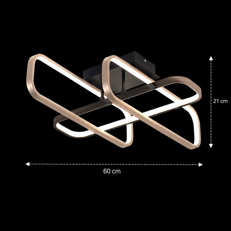 Lustra LED cu telecomanda TRANBERG, 3 surse(1negre+2auriu), 3000K/4000K/6000K, 144W, Metal și Plastic, Negru-4