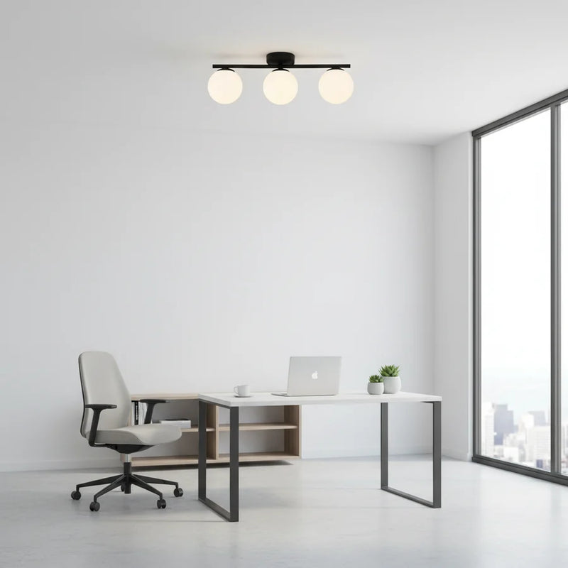 Lustra cristal ORI, 46cm, 3xG9, Globuri, Negru-3