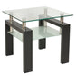 Masa Cafea MC-05, 60x60x51 cm, Sticla Securizata, MDF, Wenge