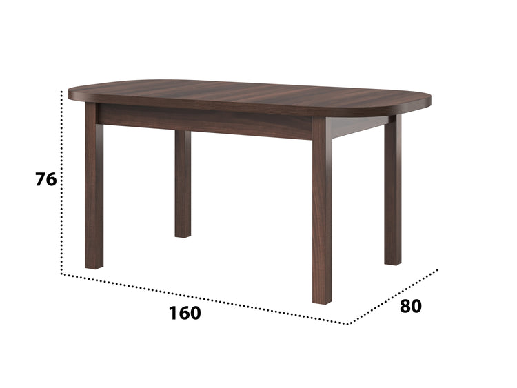 Masa extensibila 160x200 cm mb-12 venus1, nuc, lemn masiv de fag si pal