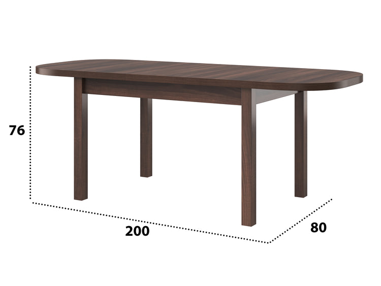 Masa extensibila 160x200 cm mb-12 venus1, nuc, lemn masiv de fag si pal