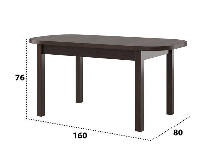 Masa extensibila 160x200 cm mb-12 venus1, wenge, lemn masiv de fag si pal