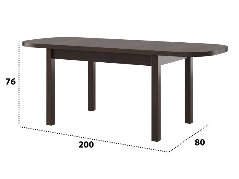 Masa extensibila 160x200 cm mb-12 venus1, wenge, lemn masiv de fag si pal-4
