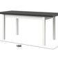 Masa extensibila 140x180 cm mb-21 modena1, alb/grafit, lemn masiv de fag si pal