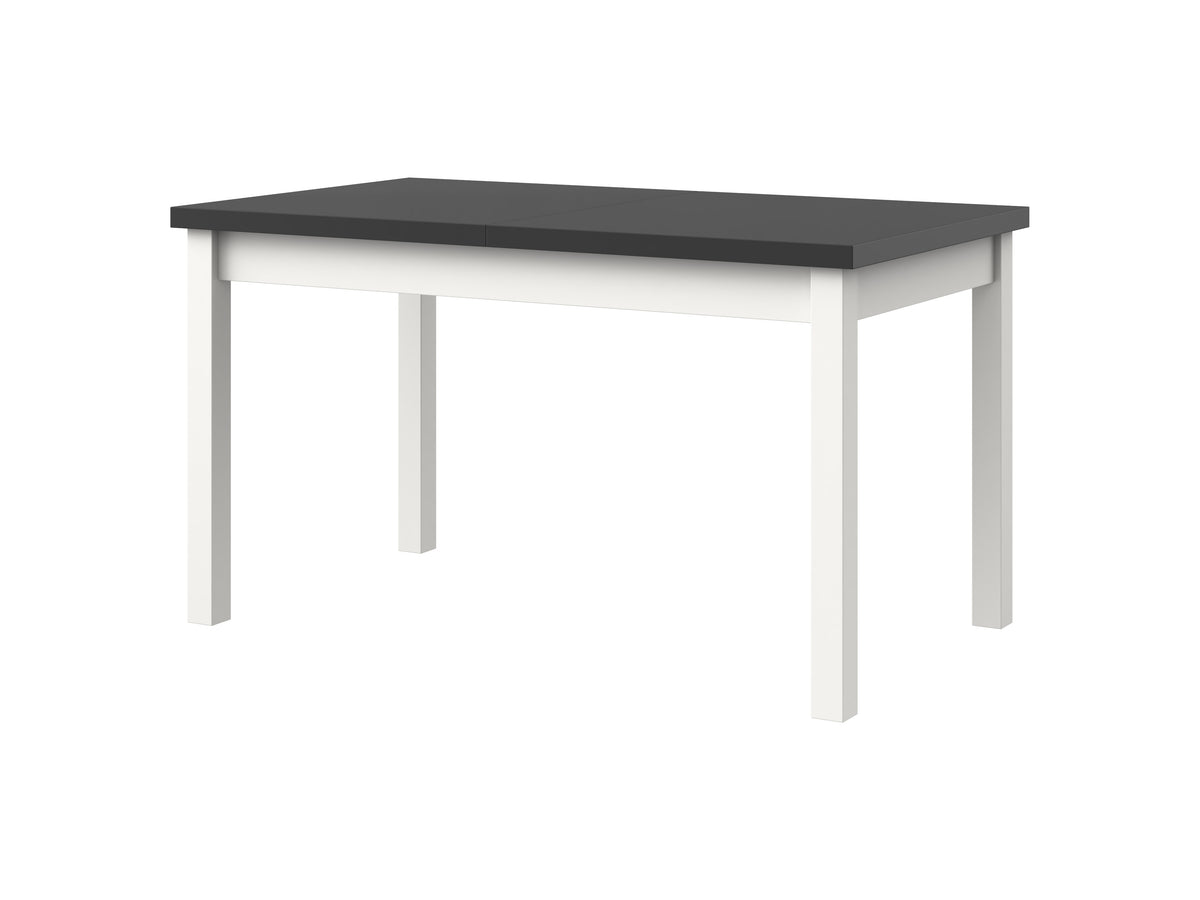 Masa extensibila 140x180 cm mb-21 modena1, alb/grafit, lemn masiv de fag si pal