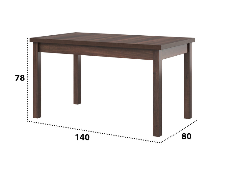 Masa extensibila 140-180x80 cm mb-21 modena1, nuc, lemn masiv de fag si pal