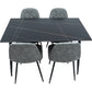Set masa MBS-40 negru, cu 4 scaune tapitate gri deschis