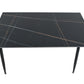 Set masa MBS-40 negru, cu 4 scaune tapitate gri deschis
