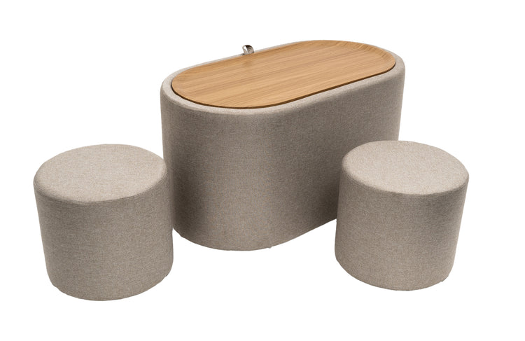 Set masa cafea cu 2 tabureti, MC-141, bej