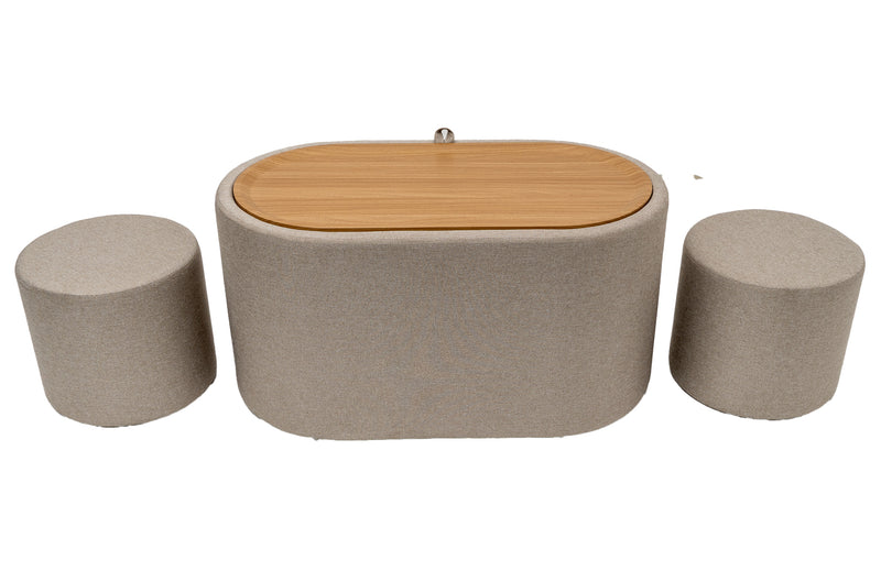 Set masa cafea cu 2 tabureti, MC-141, bej-4