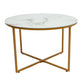 Masa cafea HT-140, 70x70x45 cm, alb, Sticla securizata