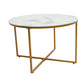 Masa cafea HT-140, 70x70x45 cm, alb, Sticla securizata