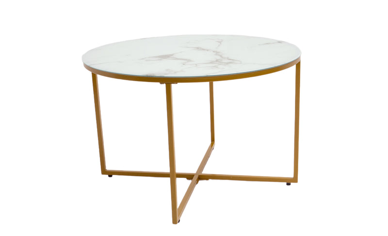 Masa cafea HT-140, 70x70x45 cm, alb, Sticla securizata-6