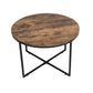 Masa cafea HT-140, 70x70x45 cm, stejar, Sticla securizata