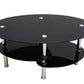 Masa cafea HT-176, 92x60 cm, negru, sticla securizata