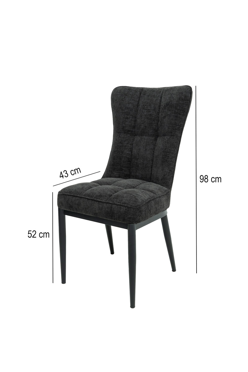 Scaun ML-3, tapitat stofa, negru-6