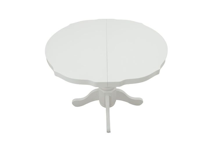 Masa extensibila kan 100x135 cm, culoare alb, lemn masiv, blat din mdf