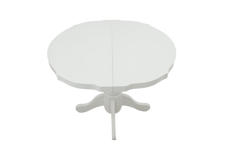 Masa extensibila kan 100x135 cm, culoare alb, lemn masiv, blat din mdf-2