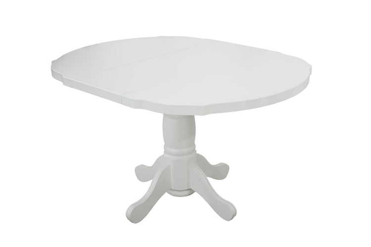 Masa extensibila kan 100x135 cm, culoare alb, lemn masiv, blat din mdf