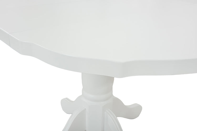 Masa extensibila kan 100x135 cm, culoare alb, lemn masiv, blat din mdf