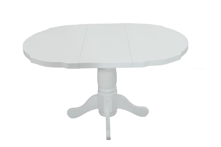 Masa extensibila kan 100x135 cm, culoare alb, lemn masiv, blat din mdf
