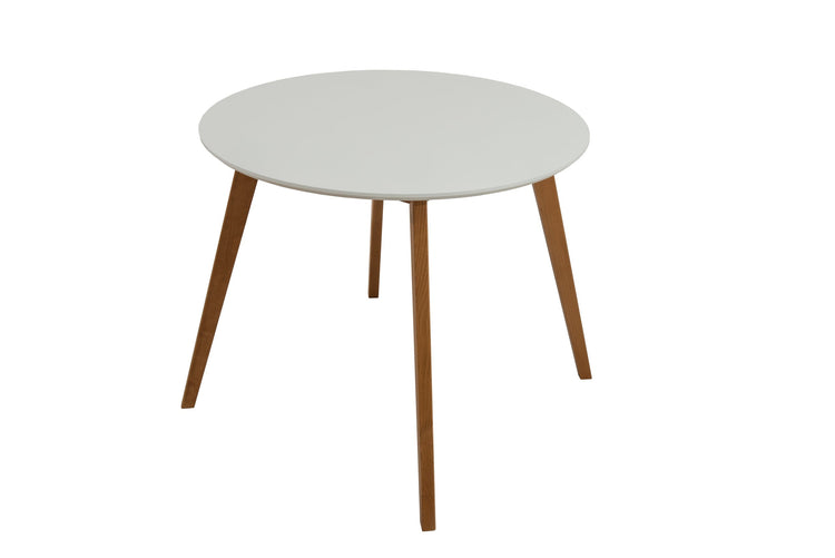 Masa living fixa 90 cm max s, alb/natur, lemn masiv din fag si blat din mdf