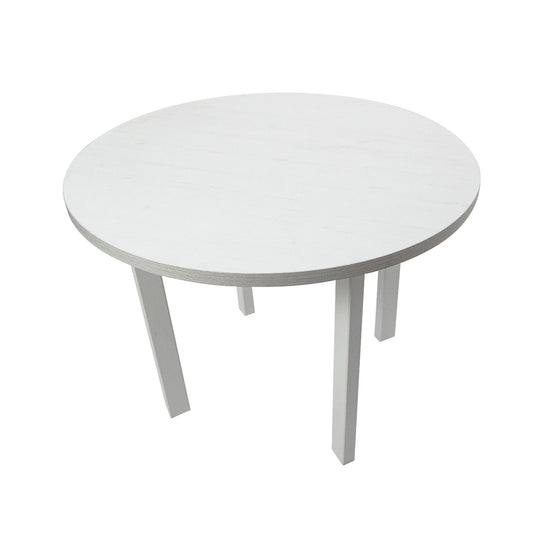 Masa living poli2 b, alb, 100 x 100 x 76 cm, lemn masiv de pal/fag